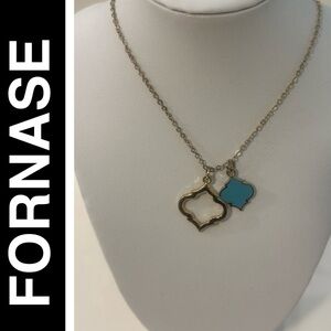 Fornash Enamel & Gold-Tone Double Spade 16”L Necklace